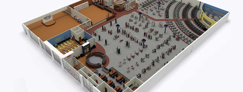 3D Floorplan for Gym in Sarasota, Florida