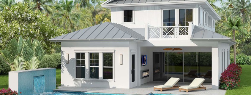Naples 3D Beach Residential - Rear View Residential (in Naples, Florida)