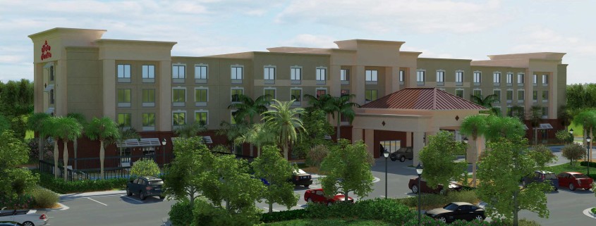 Hampton Inn Hotel 3D Entrance | Stuart, Florida