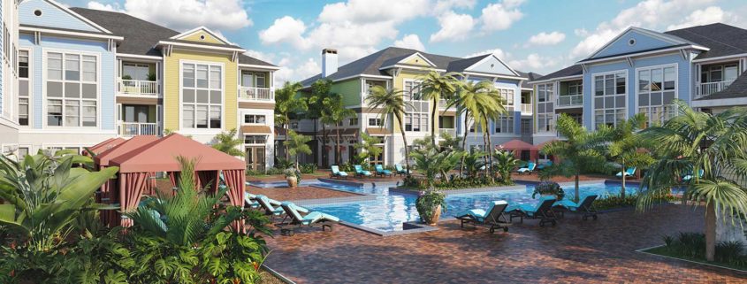 Residential Pool Resort Area for The Floridian in Venice Florida