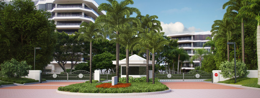 The Sanctuary Residential Front Entrance Concept in Longbow Key (Sarasota) Florida