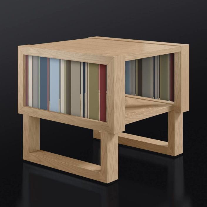Natural Wood Side Table with Acrylic Bars