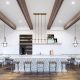 Modern boutique apartment community kitchen interior 3D rendering