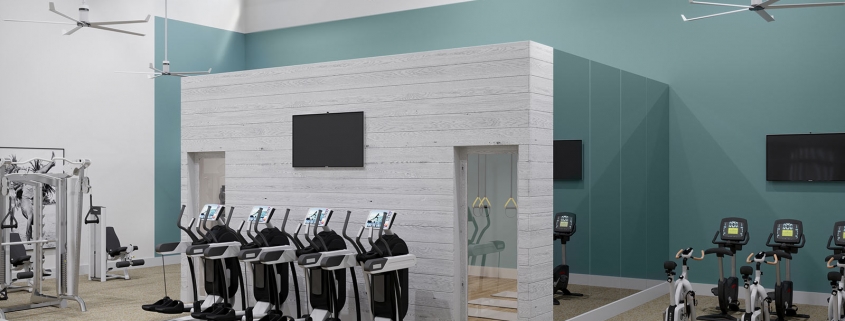 Solano Fitness Area Interior 3D Rendering