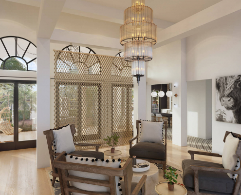 Clubhouse Gathering 3D Rendering. Avalia is Located in Boca Raton, Florida