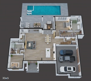 villa house plans 3d