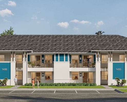Habitat for Humanity Collier's Songbird. 3D elevation color rendering located in Naples, Florida.